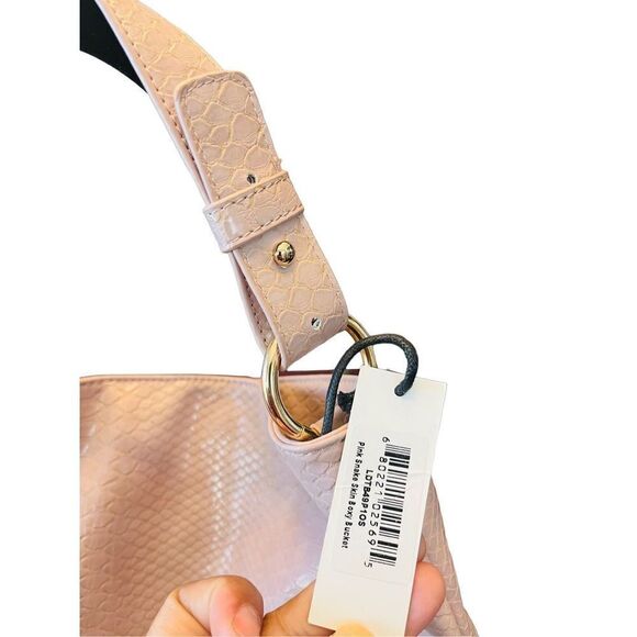 NWT LULU DHARMA pink snake skin boxy bucket - Picture 4 of 8